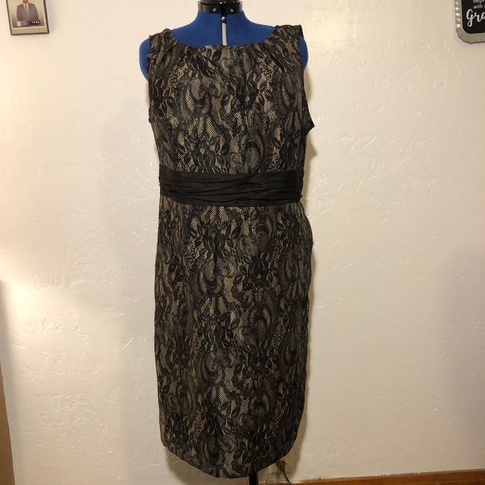 Dana Kay boat neck, lace dress, size 18W
